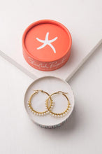 Load image into Gallery viewer, Maddie White Gold & Pearl Hoop Earrings