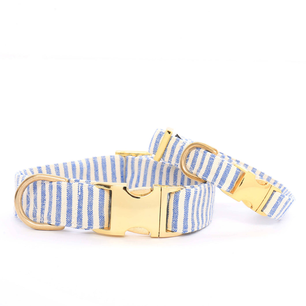 French Blue Stripe Dog Collar