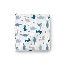 Load image into Gallery viewer, Muslin Swaddle Blanket for Boys, Dinosaur - Dino Friends
