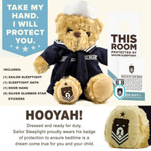 Load image into Gallery viewer, Sailor Sleeptight Military Comfort Teddy Bear - Navy