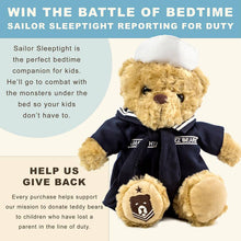 Load image into Gallery viewer, Sailor Sleeptight Military Comfort Teddy Bear - Navy