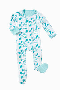 Brushstroke Baby Footie One Piece Pajamas - Blue