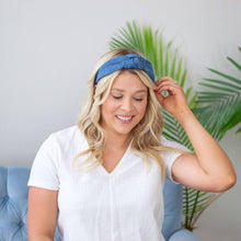 Load image into Gallery viewer, Denim Knotted Headband