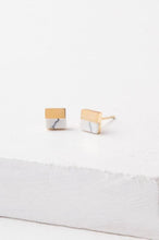 Load image into Gallery viewer, Liesl White & Gold Stud Earrings