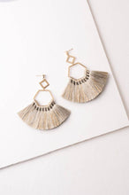 Load image into Gallery viewer, Ava Light Gray Tassel Earrings