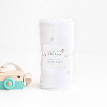 Load image into Gallery viewer, Muslin Swaddle Blanket, Black & White Unisex - Pine Grove