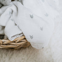 Load image into Gallery viewer, Muslin Swaddle Blanket, Black & White Unisex - Pine Grove