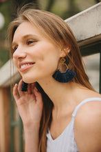 Load image into Gallery viewer, Ava Light Gray Tassel Earrings
