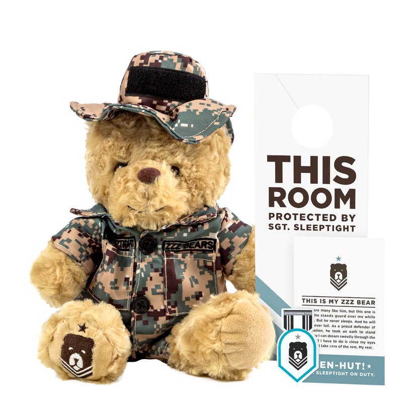 Sergeant Sleeptight Military Comfort Teddy Bear - Marines Camouflage