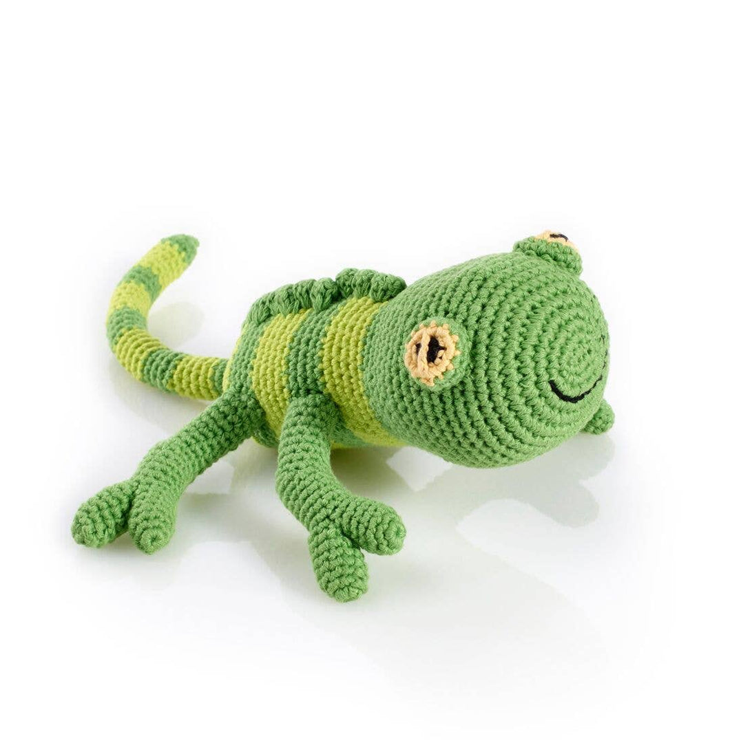 Gecko Hand Knit Baby Toy