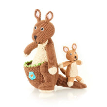 Load image into Gallery viewer, Large Kangaroo with Kid Hand Knit Toy
