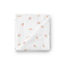 Load image into Gallery viewer, Muslin Swaddle Blanket for Girls, Floral - Rose Garden
