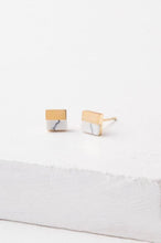 Load image into Gallery viewer, Liesl White &amp; Gold Stud Earrings
