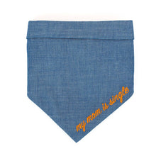 Load image into Gallery viewer, Denim Bandanna with Tagline
