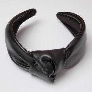 Faux Leather Knotted Headband